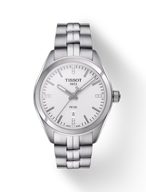 Front view of the watch Tissot PR 100 Lady with shadow