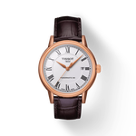 Front view of the watch Tissot Carson Powermatic 80 with shadow