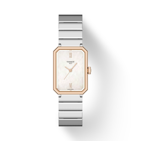 Front view of the watch Tissot SRV 30mm with shadow