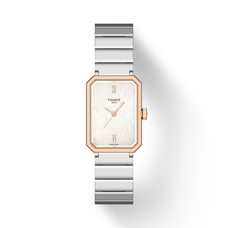 Front view of the watch Tissot SRV 30mm with shadow