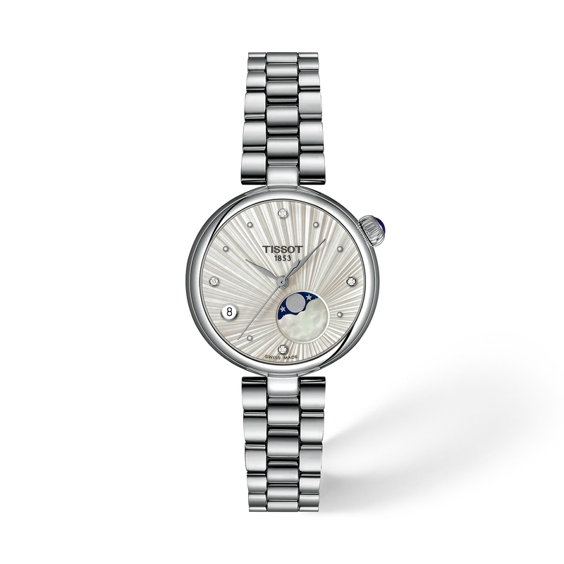 Front view of the watch Tissot D&eacute;sir 29.6mm with shadow