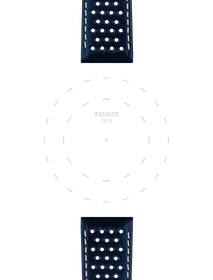 Focus on the lugs of Tissot Official Blue Leather Strap Lugs 20 mm