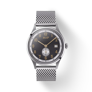 Front view of the watch Tissot Heritage Small Second 1938 COSC with shadow