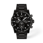 Front view of the watch Tissot Supersport Chrono 42mm with shadow