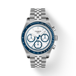 그림자가 있는 티쏘 PR516 오토매틱 크로노그래프 시계의 전면 보기