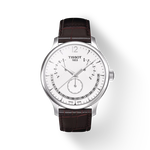 Front view of the watch Tissot Tradition Perpetual Calendar with shadow