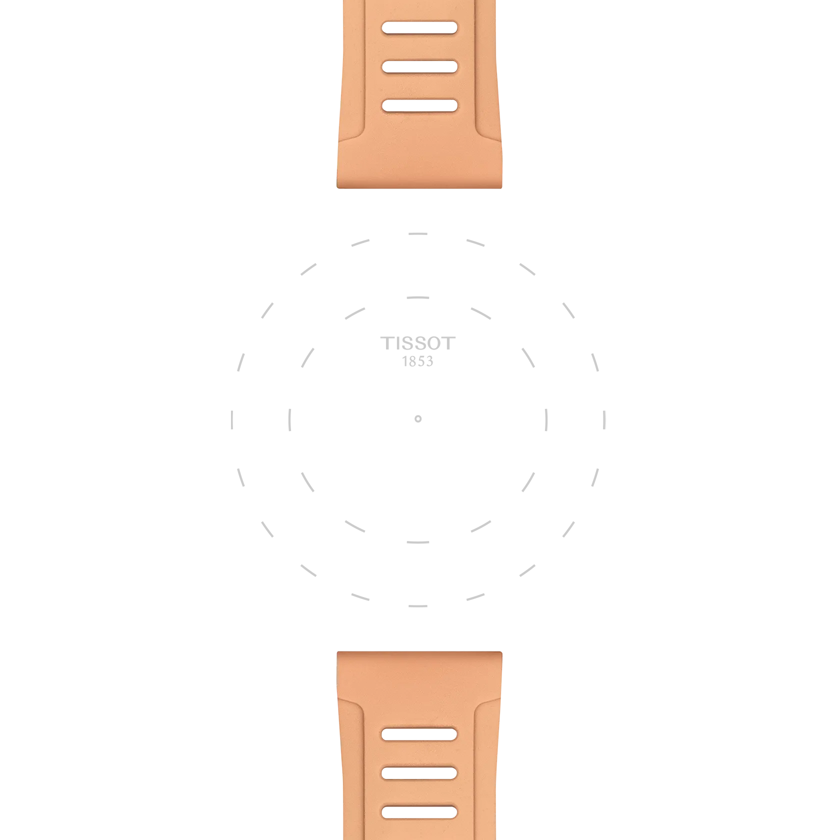 Focus on the lugs of Tissot Ten Rengi Silikon Kayış Boynuz Aralığı 21 mm