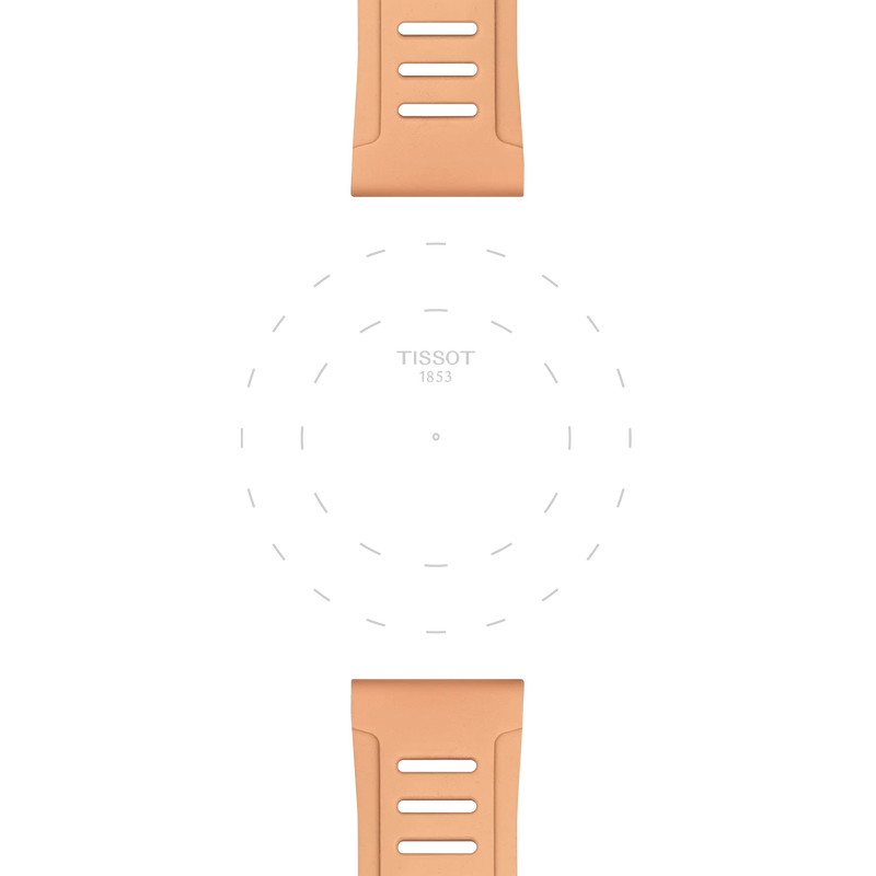 Focus on the lugs of Tissot Ten Rengi Silikon Kayış Boynuz Aralığı 21 mm