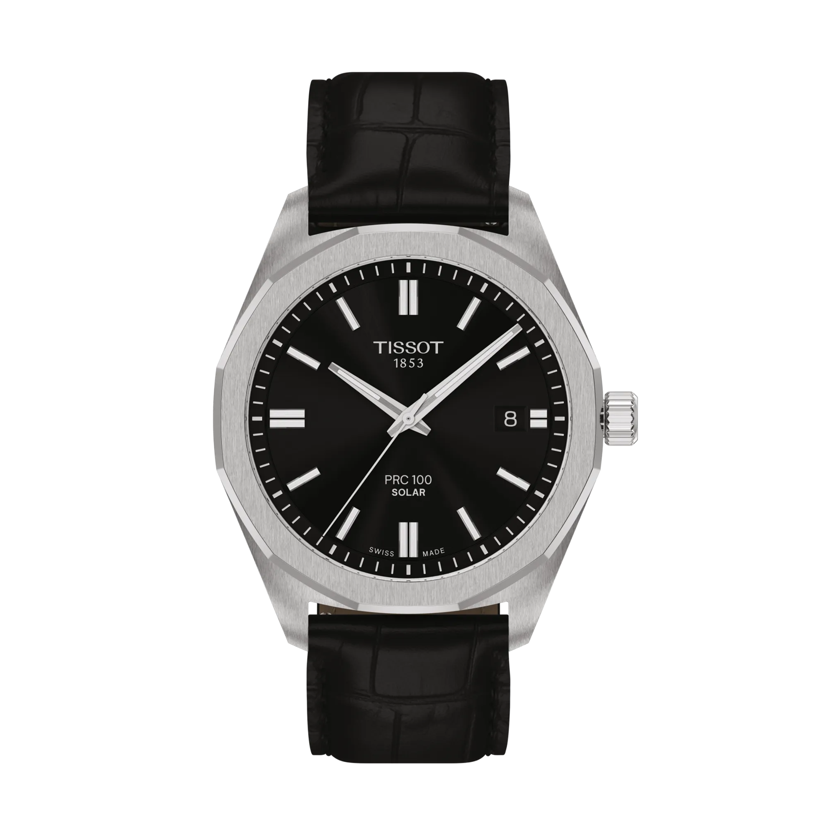 Front view of the watch Tissot PRC 100 Solar 39mm