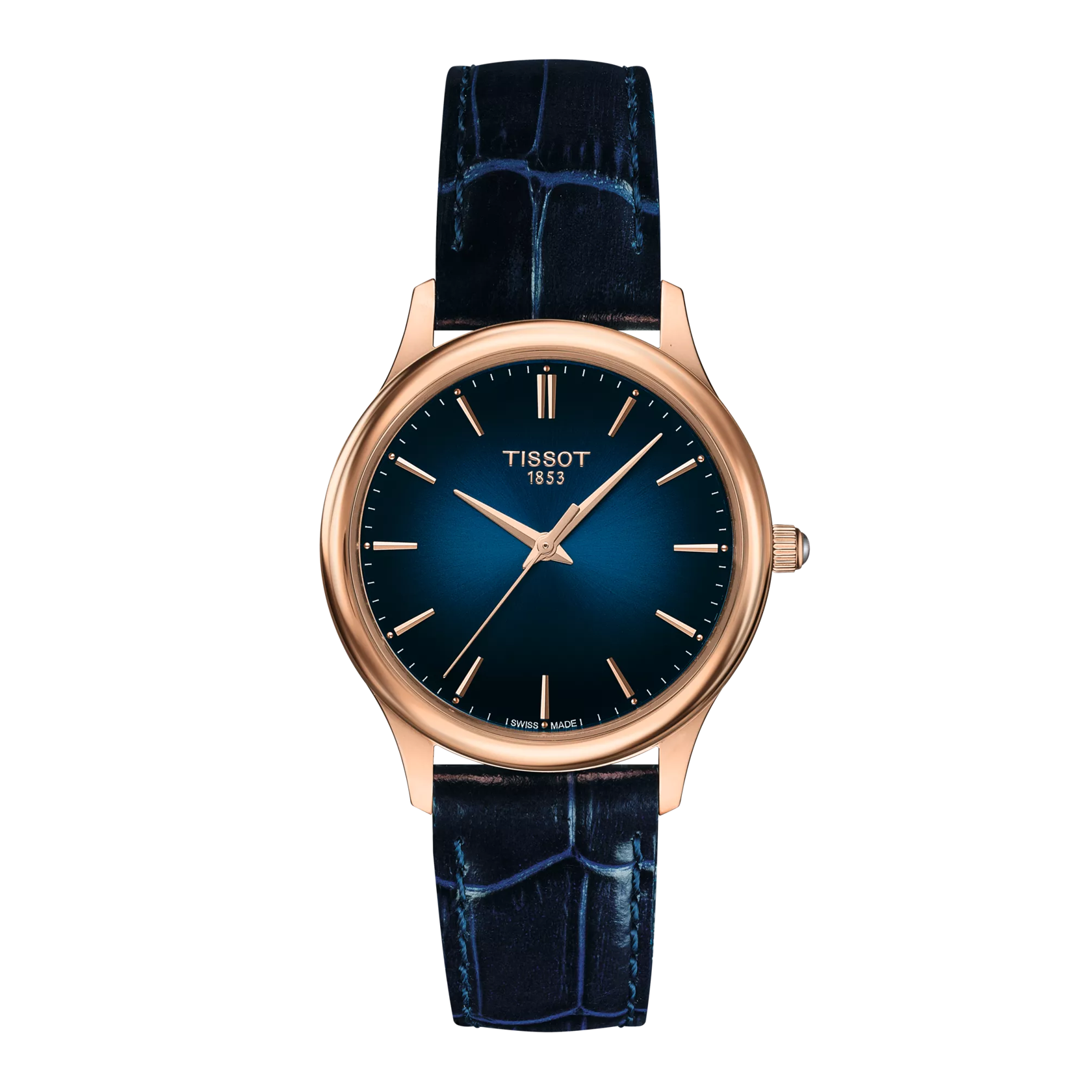 Vooraanzicht van het horloge Tissot Excellence Lady 18K Gold