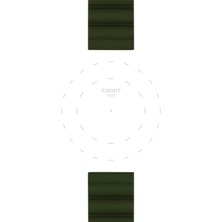 티쏘 정품 카키 실리콘 스트랩 러그 22 mm 의 러그에 초점
