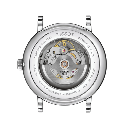 Back view of the watch case Tissot Carson Premium Powermatic 80
