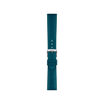 Front view of Tissot Official Turquoise Leather Strap Lugs 18 mm