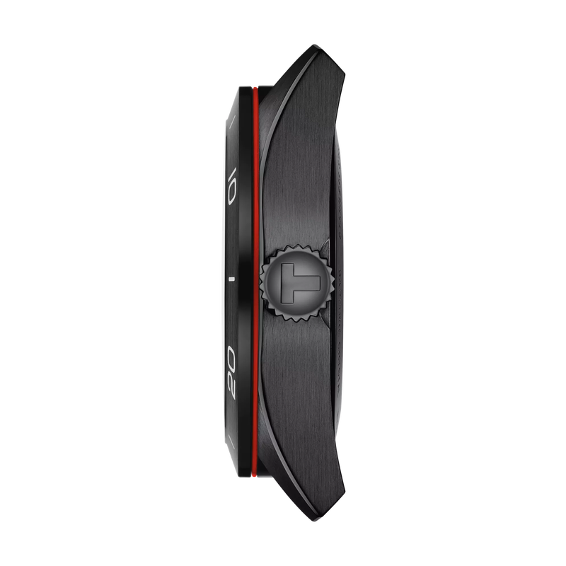 Profile view of the watch case Tissot PRS 516 Powermatic 80