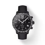 Front view of the watch Tissot Quickster Chronograph with shadow