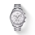 Front view of the watch Tissot PR 100 Chronograph with shadow