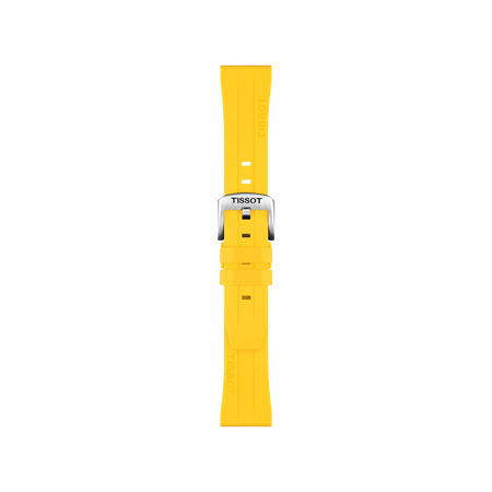Front view of Tissot Official Yellow Silicone Strap Lugs 20 mm