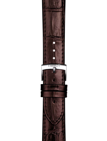 Zoom on 天梭棕色皮革表带