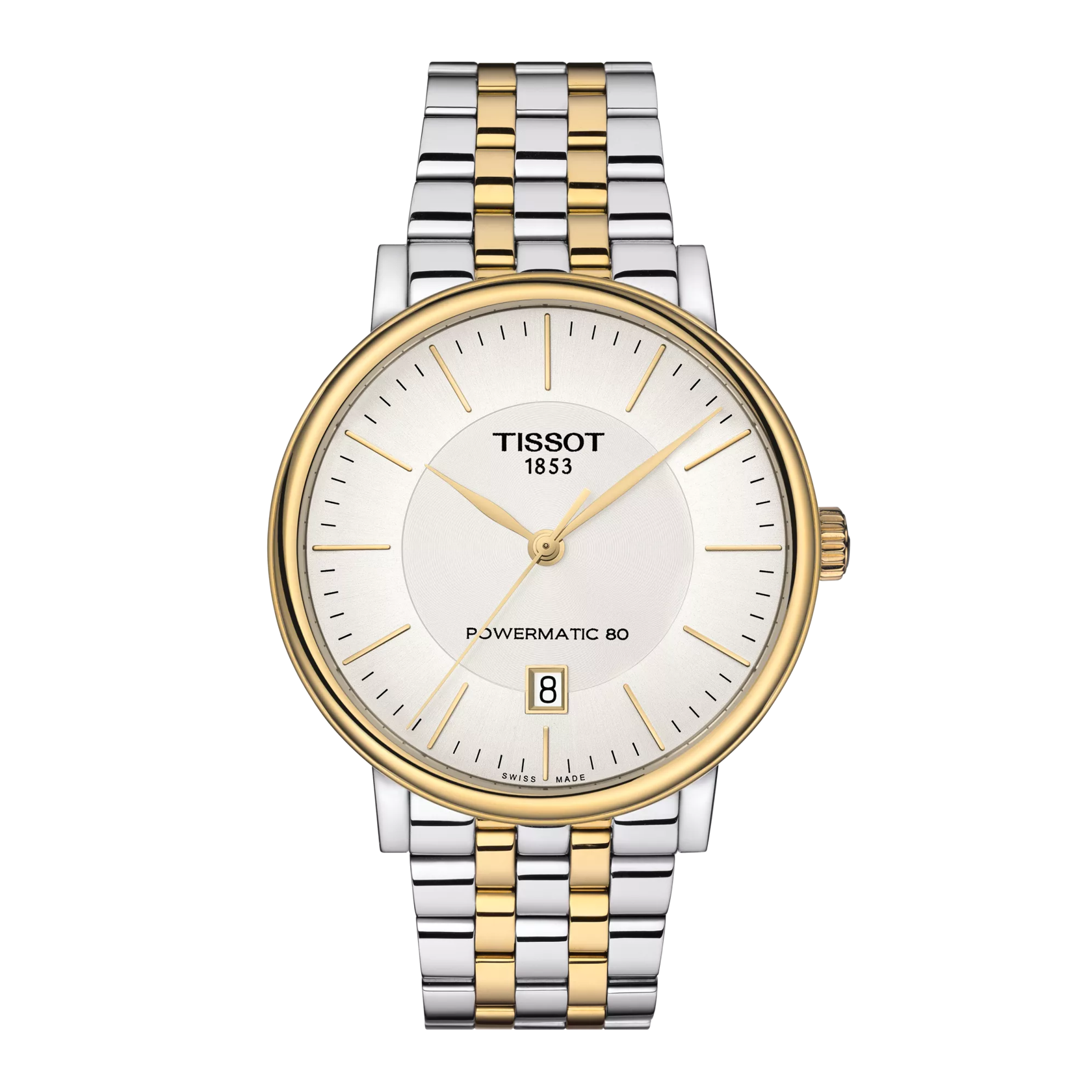 Front view of the watch Tissot Carson Premium Powermatic 80