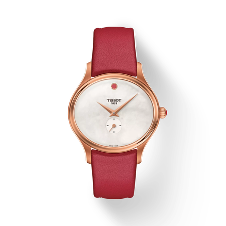 Front view of the watch Tissot Bella Ora with shadow