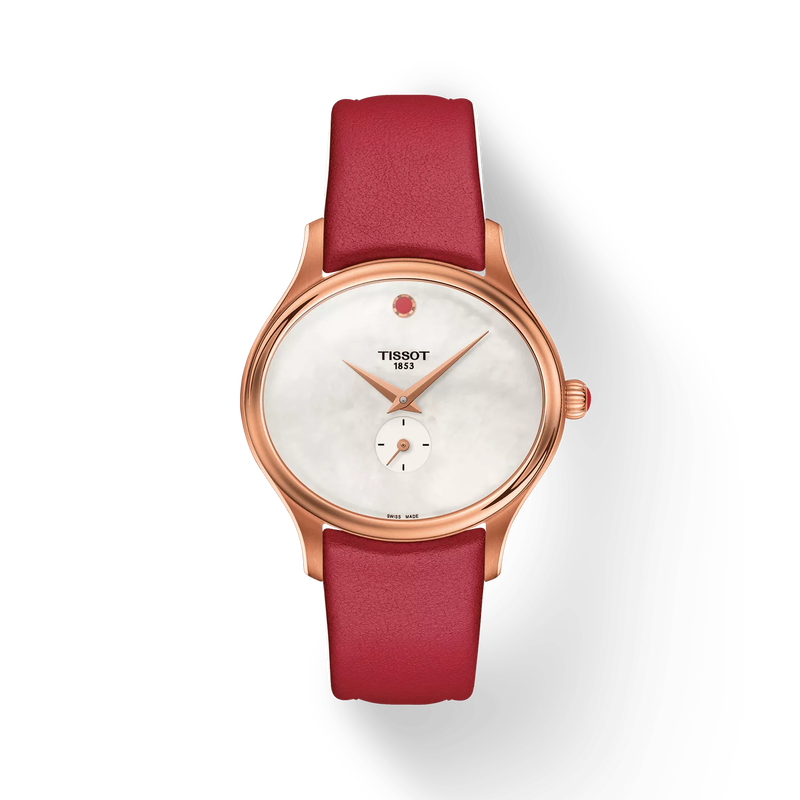 Front view of the watch Tissot Bella Ora with shadow