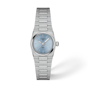 Front view of the watch Tissot PRX 25mm with shadow