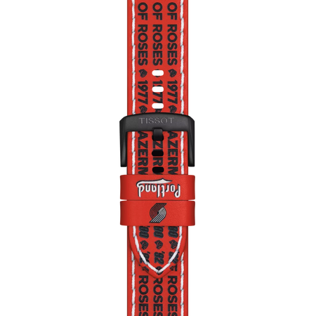 Zoom on Tissot Official Red Leather Strap Lugs 22 mm