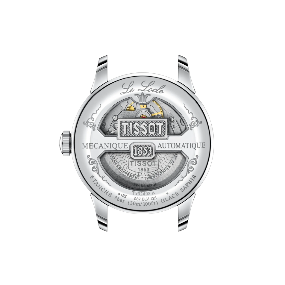 Back view of the watch case Tissot Le Locle Gold 39mm