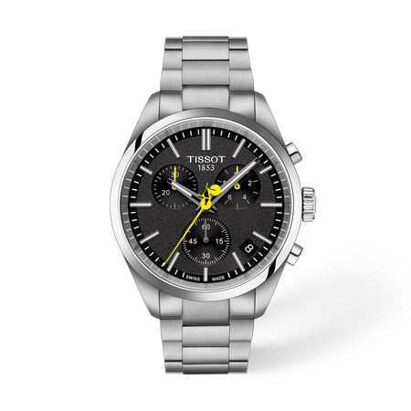 Front view of the watch Tissot PR 100 Tour de France 40mm with shadow