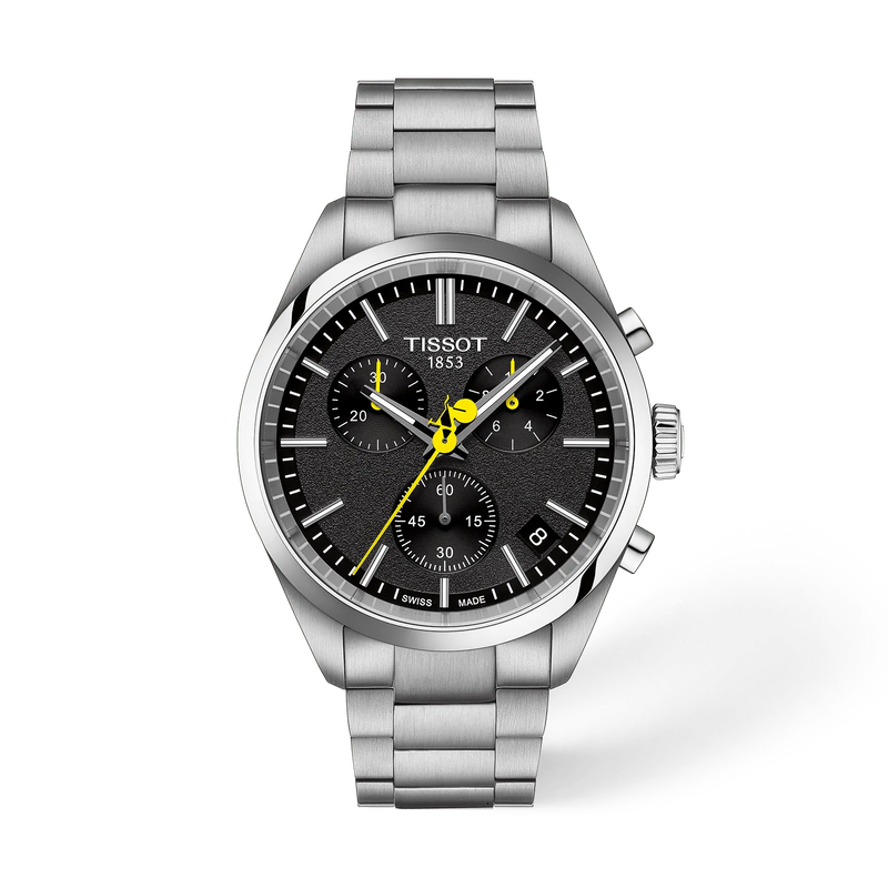 Front view of the watch Tissot PR 100 Tour de France 40mm with shadow