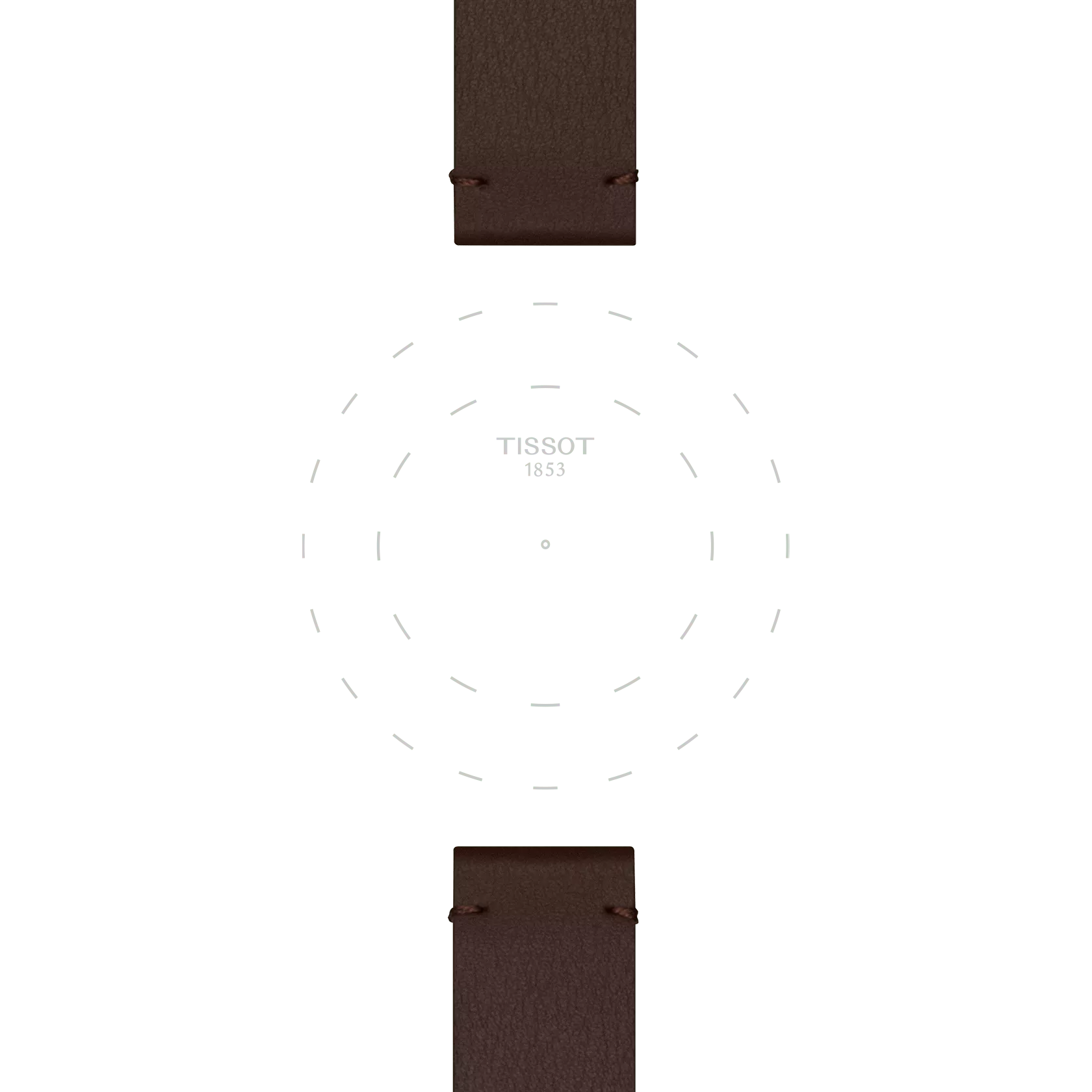 Focus on the lugs of Tissot Kahverengi Sentetik Kayış Boynuz Aralığı 18 mm