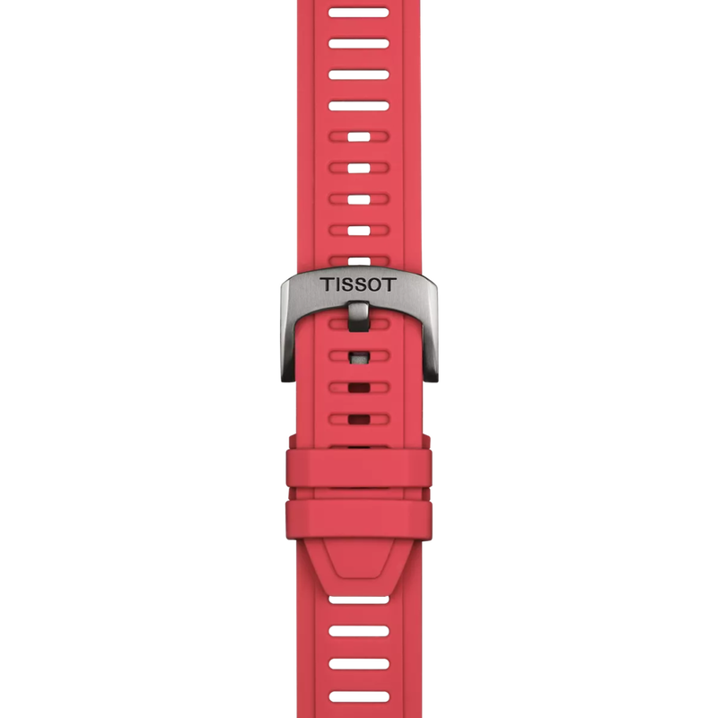Zoom on Tissot Official Red Silicone Strap Lugs 21 mm