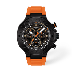 Front view of the watch Tissot T-Race 45mm with shadow