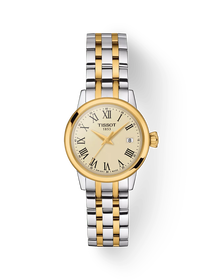 Front view of the watch Tissot Classic Dream 28mm with shadow