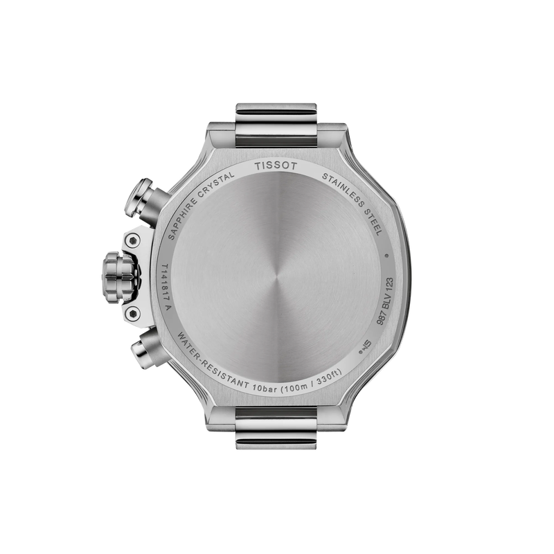 시계 케이스 뒷면 보기 티쏘 T-레이스 쿼츠 크로노그래프 38mm