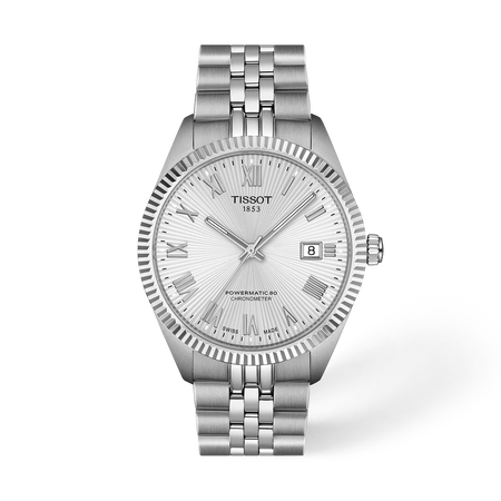 Front view of the watch Tissot Ballade 39mm with shadow