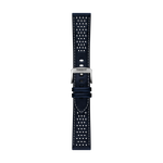 มุมมองด้านหน้าของ Tissot Official Blue Leather Strap Lugs 22mm
