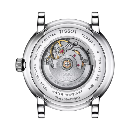 Back view of the watch case Tissot Carson Premium Automatic Lady