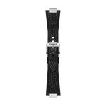 Vorderansicht von Original Tissot Lederarmband schwarz f&uuml;r PRX-Modelle mit 35 mm Durchmesser