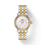 Vorderansicht der Uhr Tissot Bridgeport Lady mit Schatten
