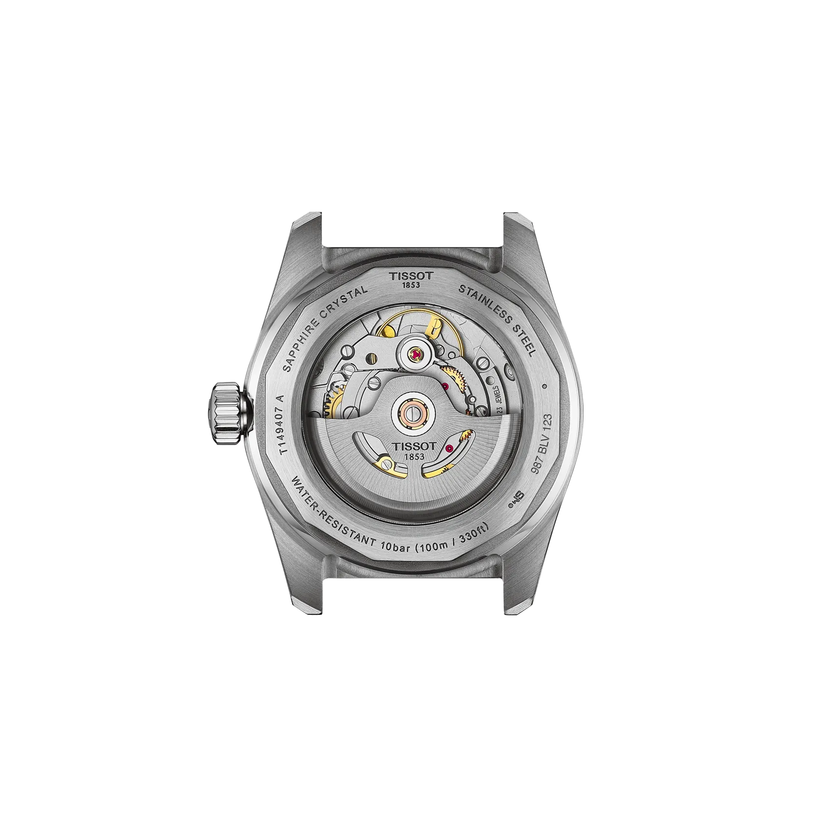 Back view of the watch case Tissot PR516 38mm