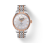 Front view of the watch Tissot Le Locle Open Heart 39.3mm with shadow