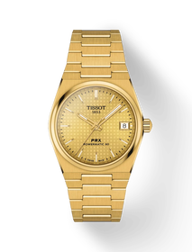 Front view of the watch Tissot PRX 35mm with shadow