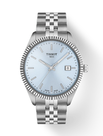 그림자가 있는 티쏘 발라드 40mm 시계의 전면 보기