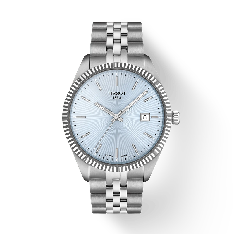 Front view of the watch Tissot Ballade 40mm with shadow