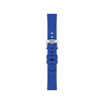 Front view of Tissot Official Blue Silicone Strap Lugs 18 mm