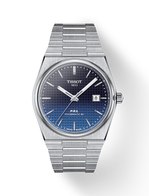 Front view of the watch Tissot PRX 40mm with shadow