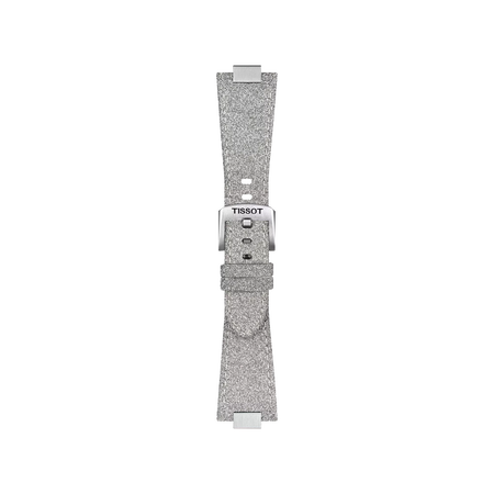 Front view of Tissot Official Grey PRX 35mm Synthetic Strap