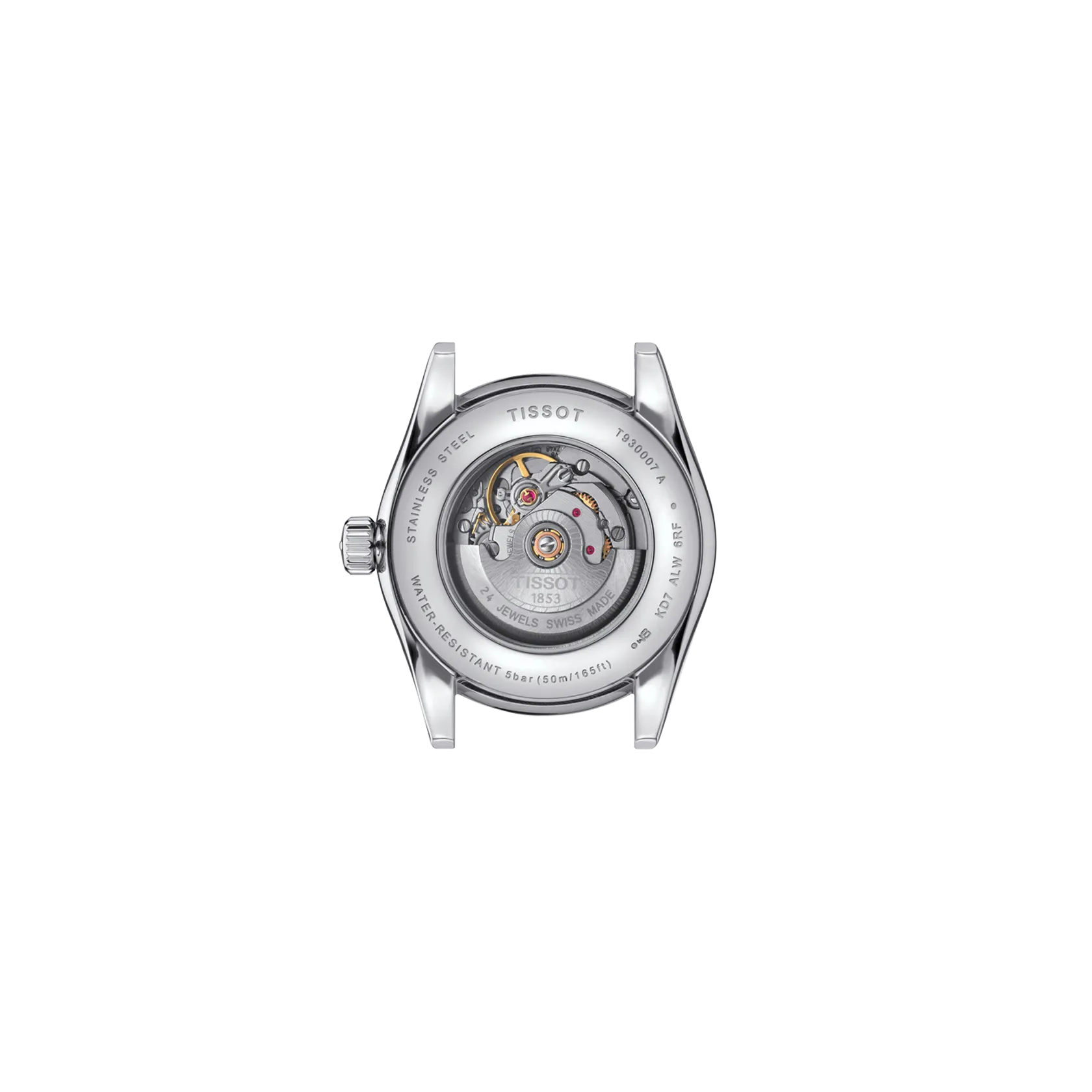 Back view of the watch case Tissot T-My Lady Gold 29mm