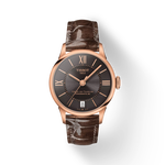 Front view of the watch Tissot Chemin des Tourelles Powermatic 80 Lady with shadow